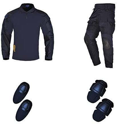 Suwequest Tactical Uniforme Shirt Man Military Herrenbekleidung Anzüge Paintball Cargohose Jagdanzug G3 Dark Blue XXXL for 90-100KG
