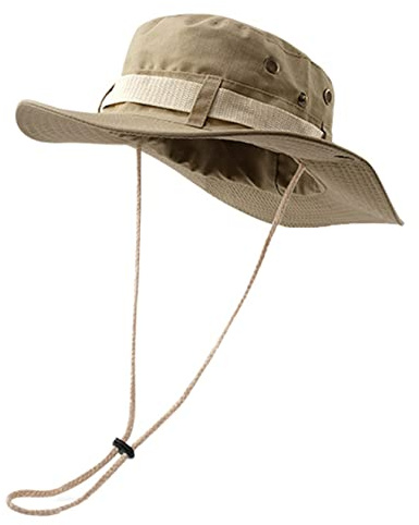 Coolwife Bucket Hats Boonie Hats Wide Brim Foldable Jungle Fishing Hiking Beach Sun Cap (A Light Khaki)