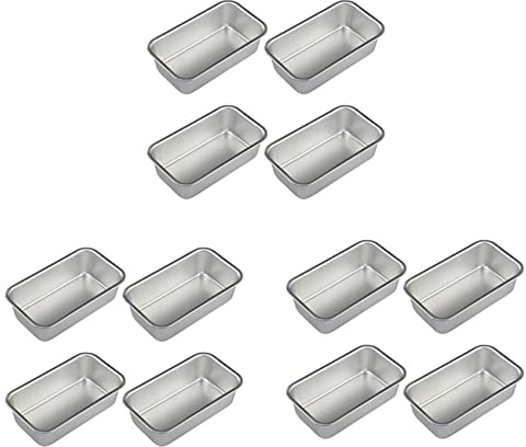 Lot de 12 moules à pain antiadhésifs rectangulaires en alliage d'aluminium