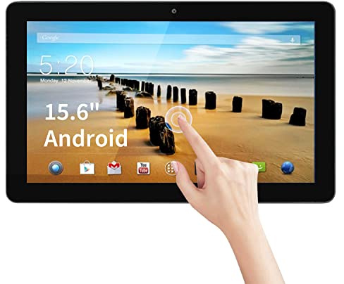 TouchWo 15,6 Zoll Touchscreen Monitor, Android All-in-One PC mit WiFi, eingebauten Lautsprechern und Kamera, RK3288 RAM 2GB & ROM 16GB, HD-MI Monitor für POS, Menübildschirm, Videoanruf