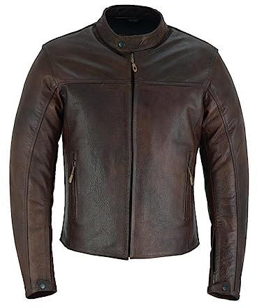 Chaqueta Moto Hombre de Cuero Urban Chaqueta de piel R-70