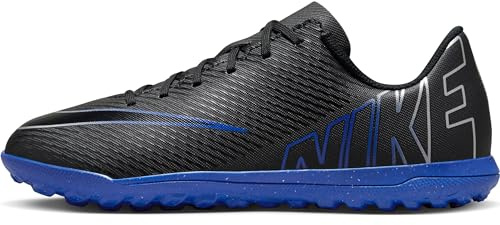 Nike Fußballschuh Jr Vapor 15 Club Tf, Black Chrome Hyper Royal, DJ5956-040, 38 EU (5.5Y US)