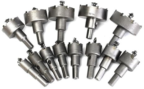 SBTRKT 6–16 Stück 15–65 mm HSS-Lochsägen-Set, Wolframkarbidspitze, TCT-Kernbohrer, Lochsäge for Metall, Edelstahl, Fräser, Lochöffner (Color : 16pcs(15-50mm))