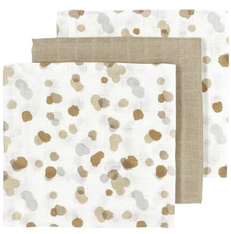 MEYCO Baby Stains Musselintücher, 3-teilig (Mullwindeln, Mulltücher aus 100% Baumwolle, saugstark & schnelltrocknend, multifunktionales Babyzubehör), Sand