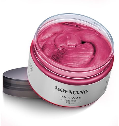 Red Hair Colour Wax, 120g Temporary Coloured Hair Paint Wax, Easy Washable Colour Change One Time Hair Dye for Kids Women Men, Suitable For Party Cosplay Halloween