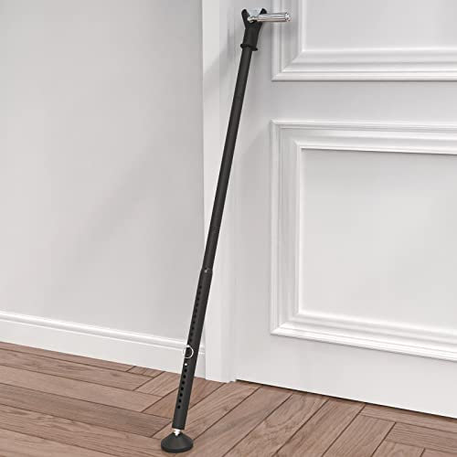 Barra de seguridad para puerta de patio, cerradura corredera para puerta de patio, apartamento, casa, habitación de hotel, cerrojo de seguridad extraíble, color negro mate, 1,2 m (1 paquete)