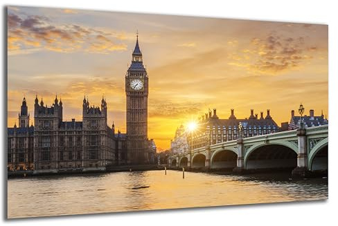 DARO Design - Wand-Bild auf 6mm HDF 70x50 cm London Big Ben - Wand-Deko Bilder Geschenk