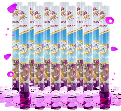 Party Factory – Konfettikanone Mia & Me Party Popper 10er Set – Partygadgets Konfetti Kanone 40cm mit bunt schimmernden Schnipseln für Kindergeburtstag – Bis 8m Flughöhe, für Innen & Außen