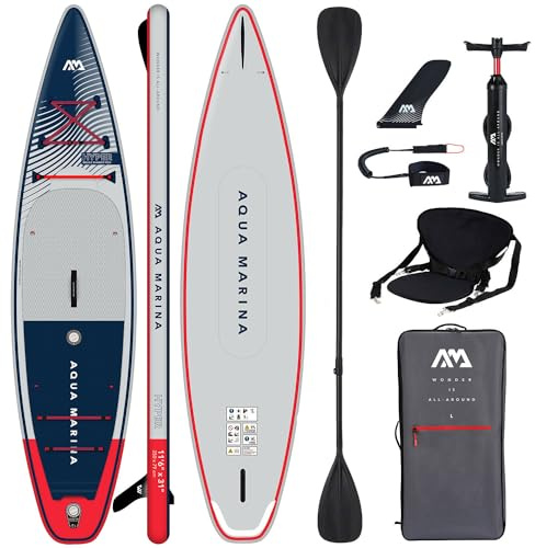 Campsup SUP Aqua Marina Hyper 11'6 Combo Aufblasbares Stand Up Paddle Board | Komplette Packung Surfboard für Einsteiger & Fortgeschrittene mit Kayak Sitz und Doppelpaddel