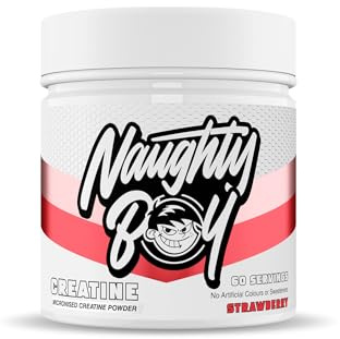 Naughty Boy Micronisiertes Creatin Pulver, Creatin Monohydrat Pulver (Erdbeere)