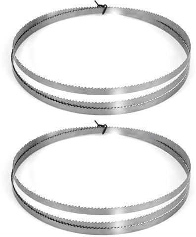 QIMEI-SHOP Lame per Sega a Nastro 1400 x 6,35 x 0,35mm 10T SK5 Lame per Sega a Nastro per Tagliare la Schiuma Plastica del Legno 2 Pezzi