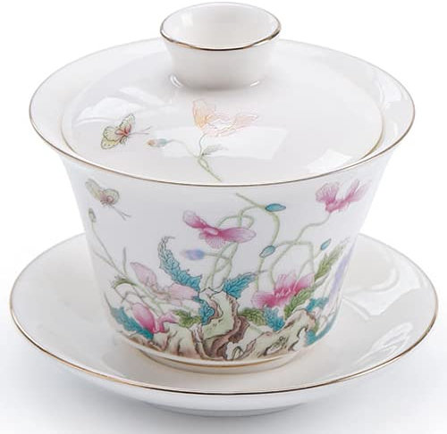 CTRSM Chinesische Teetassen, Traditionelle chinesische Gaiwan-Teeschale, Kungfu-Teeschale, 150 ml, Keramik-Gaiwan-Teetasse, Kung-Fu-Teeset, Teeschale, Heimdekoration, Terrine, Teezeremonie