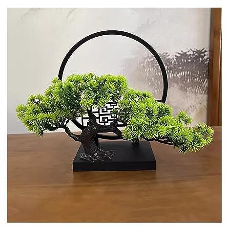 RUNZE765Z künstliche Pflanzen Simulierte Kiefer, künstlicher Bonsai, einladende Kiefer, falsche Kiefer, Wohnzimmer, Arbeitszimmer, Dekoration, Glücksbaum, Landschaftsdekoration Simulierte Kiefer