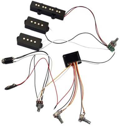 OFFSCH Active Pickups Compatible Bass Guitar Amplifier Guitar Preamp Eq Tuner Harness