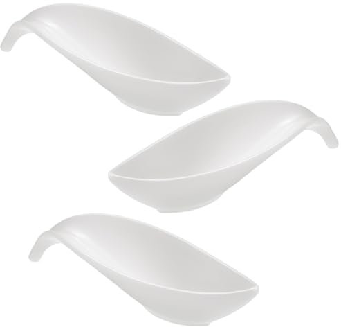 Sicignano | Salsera de melamina blanca 21 x 7 x 4,5 h cm – Elegante, resistente, ideal para salsas y condimentos | Cuenco para aperitivos, aperitivos, aperitivos (3)