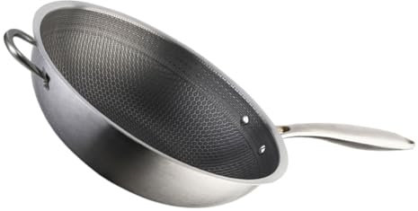 Generico Wok A Nido Dape Con Doppia Maniglia in Acciaio Inossidabile Antiaderente Resistente Compatibile Con Fornelli A Induzione/elettrici/a Gas