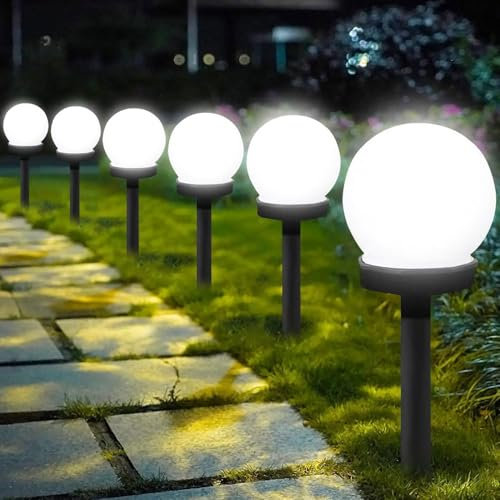 YeahBoom 3 Stück Solar Gartenleuchte,Solarlampen für Außen Kugel,LED Kugel mit Erdspieß,Solarleuchten für den Außenbereich,Wasserdicht Solarlampe für Garten Außen LED Kugel
