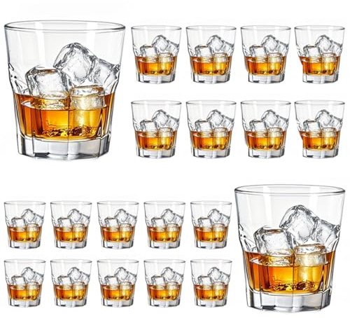 Shot Glass 5 oz, 20 pack, Heavy Base Rocks Glasses,Shot Glasses for Vodka, whiskey, tequila, cocktails, espresso, liquor and spirits, made of tempered glass,Break Resistant,bars, parties, family