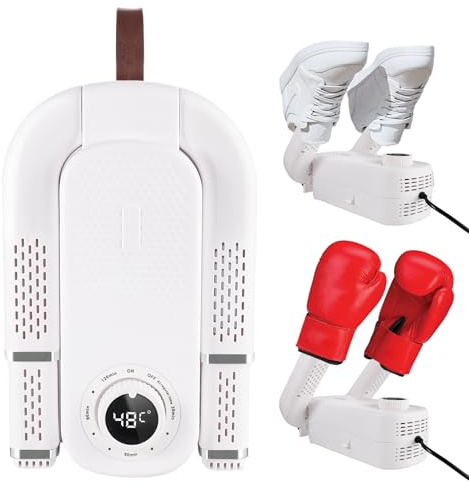 Vauki Schuhtrockner Boxhandschuhtrockner - Elektrischer Schuhtrockner mit UV-Sterilisation, 360° Wärmezirkulation, 90-Minuten-Timer, Faltbar und Platzsparend für Zuhause und Reisen
