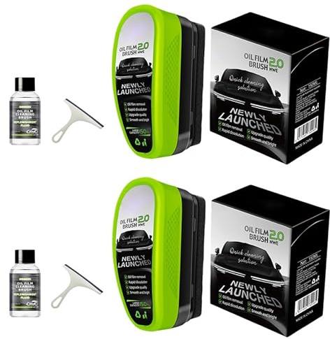 Nettoyant Voiture Optimo Pro, Optimo Pro le Nettoyant Révolutionnaire Pour Pare-Brise (150ml + 50ml), Film Oléophobe Pour Vitres D'automobiles (2, Nettoyant Voiture+Recharge+Brosse)