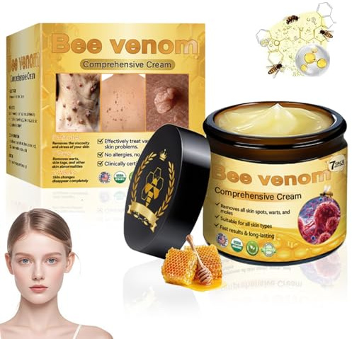 Bee Venom Comprehensive Cream For Smooth Skin With Natural Plant Extracts In Amber Jar - Deep Nourishing Hydration And Moisturizing Lightweight Daily Use Cream For Dryness And Rough Skin Texture All