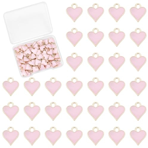 UNICRAFTALE Herzanhänger Emaille Liebesherz Kleiner Süßer Valentinstagsanhänger Für Schlüsselanhänger Ohrringe Armbänder Halsketten Schmuckherstellung Und DIY Basteln