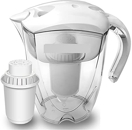 Filtrazione dell'acqua Brocca for acqua alcalina minerale da 3,5L filtro ionizzatore Filtri 400L filtraggio purificatore Alcalinizzatore pH Uso domestico(Pitcher and Filter)