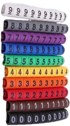 100 marcadores de cable EC-0, EC-1, EC-2, EC-3, números del 0 al 9, colores surtidos Para Hogar Oficina y Taller(EC-0-1)