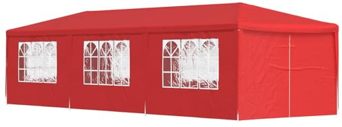 vidaXL partytält 900 x 300 x 255 cm röd PE och stål, bärbar baldakin, modernt evenemangstält, festpaviljong, bröllopstält, perfekt plats att dra sig tillbaka till, stor för trädgården