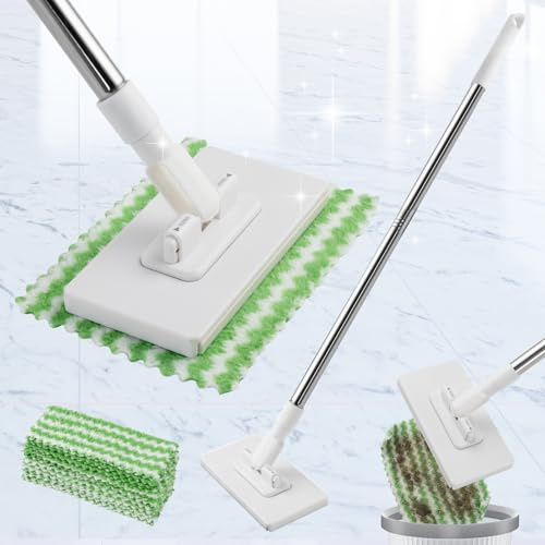 Sweeper Mop Auto Clamp 132cm Lazy Mop Clip On with Cloths