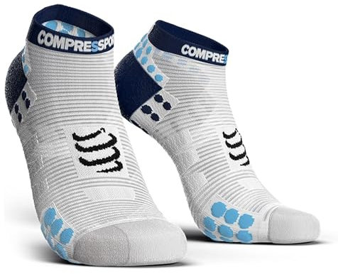 COMPRESSPORT Unisex Socken, Weiß Blau, 42-44 EU