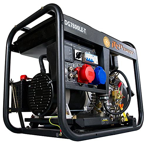 ITCPower Generador Diesel Full Power 7,5 kVA Profesional para Emergencias - Generador Diésel Trifásico 400V Estable para Obras y Empresas - Generador Eléctrico Silencioso Alta Potencia
