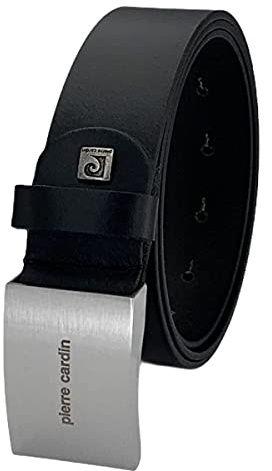 Pierre Cardin Gürtel Herren Ledergürtel Herren/Gürtel Herren, Rindleder-Gürtel bombiert mit Koppelschließe, schwarz