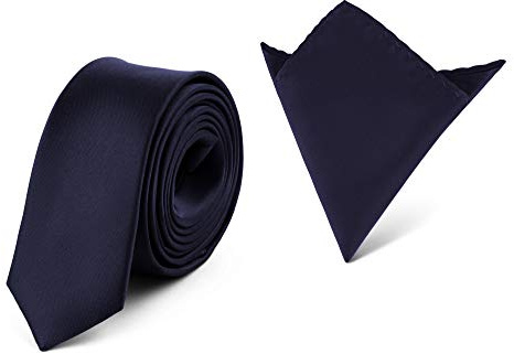 Ladeheid Herren Schmale Krawatte & Einstecktuch Set SP/P (150cm x 5cm, 22cm x 22cm)