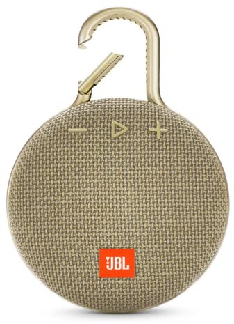 JBL Clip 3 - Altoparlante Bluetooth impermeabile, resistente e portatile, fino a 10 ore di riproduzione, con vivavoce con cancellazione del rumore e streaming wireless, colore sabbia del deserto