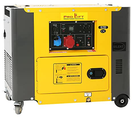 Pro-Lift-Montagetechnik Silent Stromaggregat 5500W 230V + 400V Stromerzeuger 4-Takt-Dieselmotor luftgekühlt Starkstrom Eletro-Starter Generator leise Diesel Notstromaggregat 5,5kW
