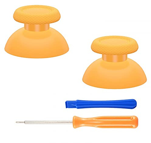 eXtremeRate Joystick Aufsätze für ps5 Thumbsticks für ps4 Controller Kappen Thumbstick Analogstick Ersatz-Sticks Schraubendreher für ps5 Zubehör für ps4 Pro Slim Controller(Gelb)