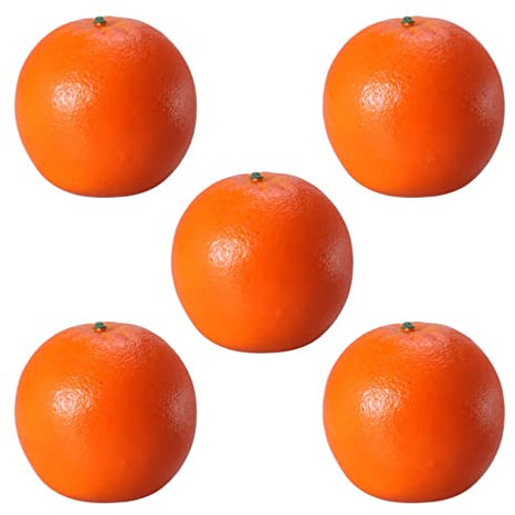 TOYANDONA Künstliche Orangen Deko Obst Gefälschte Früchte Deko 5 Stücke Lebensmittel Spielzeug Realistische Food Scherzartikel Lernspielzeug für Restaurant Schaufenster Party Foto Requisiten 30 Stücke