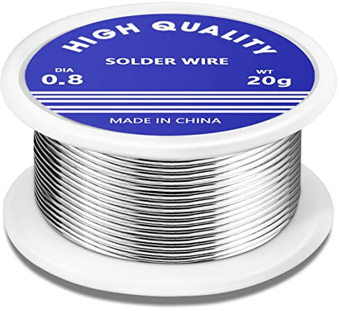 Solder Wire,0.8mm Soldering Wire Lead Free Sn99.3 Cu0.7 with Rosin Core for Electronic Electrical Soldering Components Repair and DIY. (20 G)