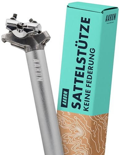 AARON Post Seat Post with 31.6 mm Diameter, Aluminium Seat Tube with 350 mm Length, Support for City Bike, Trekking Bike, Touring Bike and Mountain Bike with Scale in Silver