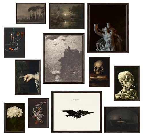 97 Decor Dark Academia Room Decor - Decorazione gotica per la casa, Moody Halloween, immagini estetiche Dark Academia, poster raccapriccianti stampe artistiche gotiche, arte artistica da parete per