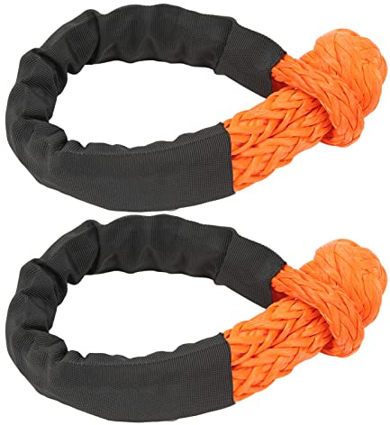 Manilles Souples, 2 Pièces Synthétiques Manille de Corde de Récupération de Route avec Manchons, pour Voile SUV ATV Camion , 46297 Lbs Résistance à la Rupture