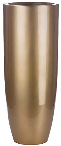 Casablanca Macetero de plástico – Maceta para Flores – Decoración y Regalo de cumpleaños Día de la Madre – Color: Oro Altura 92 cm