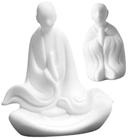 Homoyoyo 2stücke Tischdekoration Zen-Figur Porzellan Statue Garten-skulptur Kleine Figur Dekor Mini Figuren