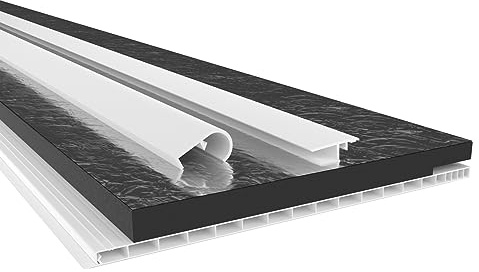 HEXIM PVC Rollladenkastendeckel Komplettset, Rollladenkastendeckel, Aufnahmeprofil & Rollladentraverse, Länge: 1000-2000mm, Breite: 120-320mm, Rolladen Verschlussdeckel (300mm x 1 Meter)