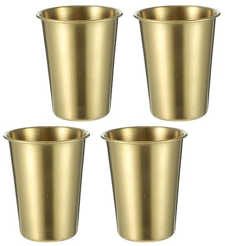 Kichvoe 4stücke Teiliges Edelstahl Trinkbecher Wiederverwendbare Becher Lebensmittelechtes Material Stapelbar Für Wasser Kaffee Bier Und Mehr Langlebig Und Leicht Für Unterwegs