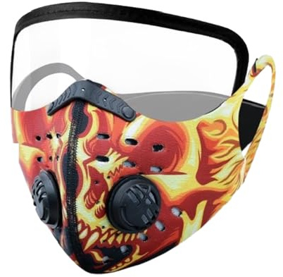 Masque de protection réutilisable avec valve d'air et bandeau amovible, technologie de filtre en maille, masque de sport anti-pollution pour moto, travail du bois