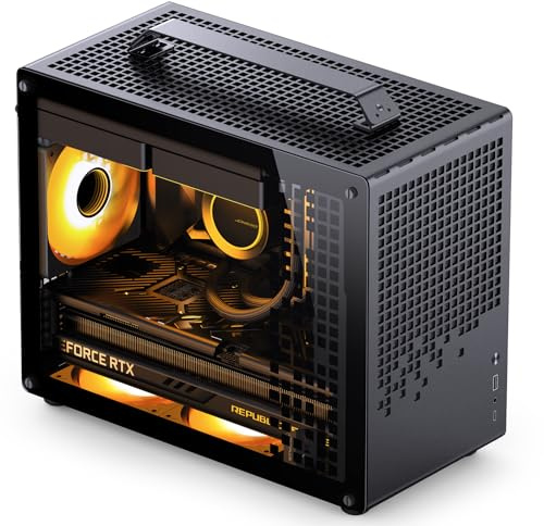 JONSBO/JONSPLUS Z20 Black Micro-ATX Mini Tower PC Case,with Detachable Carrying Handle, Mini Size, High-Performance Hardware Compatible, Support 240AIO, H160mm Cooler, Black
