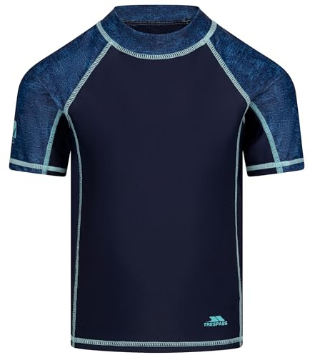 Trespass unisex barn topp rash vakt sommar t-shirt solskydd kalder, Marinblå, 5-6