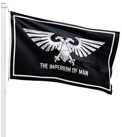 Imperium of Man Warhammer - Bandera de águila del Imperio Galáctico - Cartel premium de 3 x 5 pies para decoración de interiores y exteriores